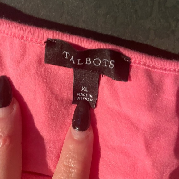 Talbots Bright Pink Ruffled Tank Top - Picture 2 of 2